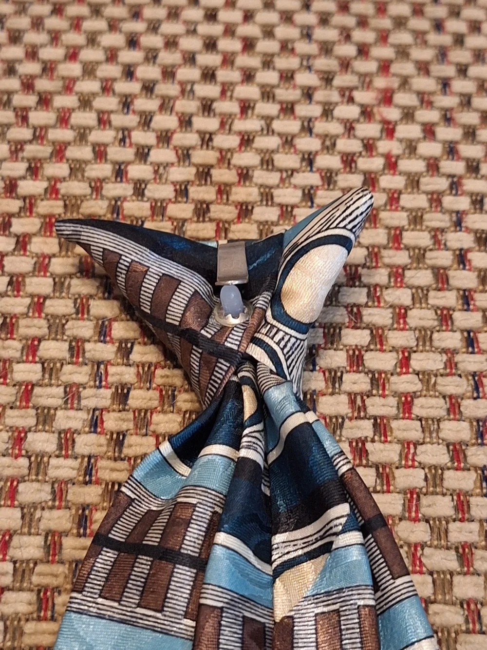 Trio Of 100% Microfiber Men's Patterned Clip On Ties - Made In USA